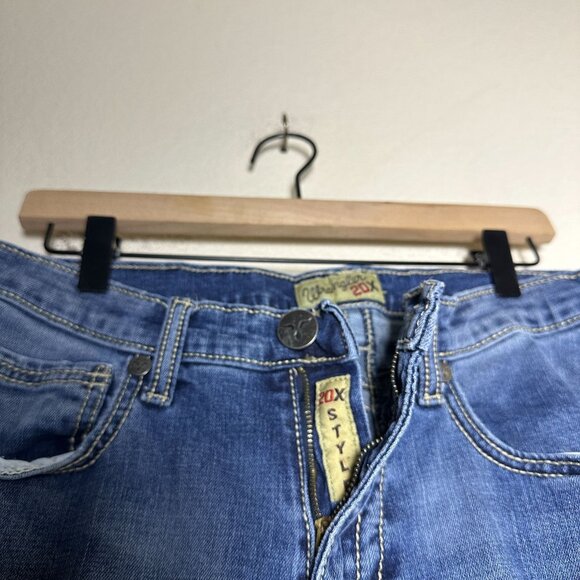 Y2K Wrangler 20X Denim Jean Pant Men 32x34 Bootcut Western Indie Embroidered - Picture 4 of 12